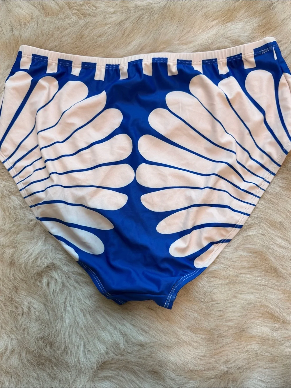 Women's Scallops High Waisted Bikini Sets One Shoulder 2 piece Tummy Control XL